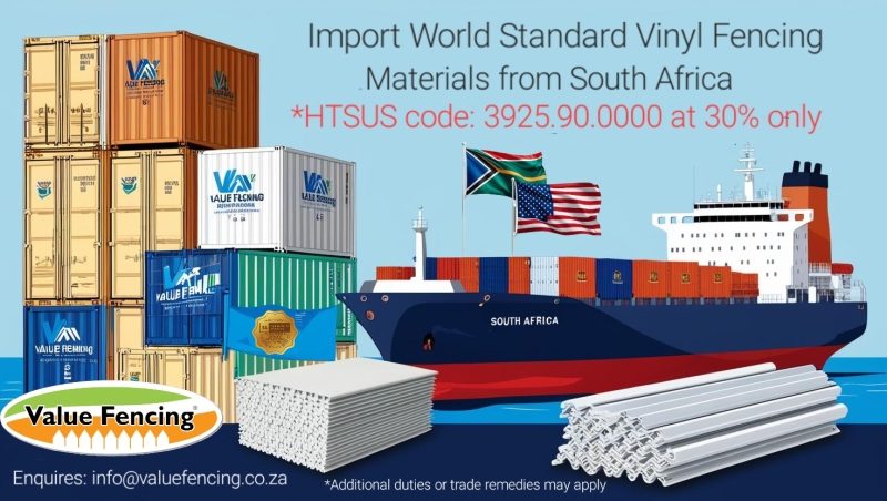 south african vinyl fencing exporter maintenance free pvc fencing supplier usa import alternative to chinese pvc fencing high quality vinyl fence panels export durable white pvc fencing products custo