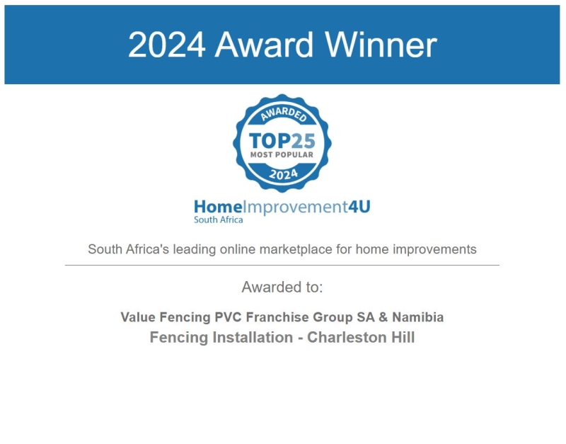 pvc fencing south africa maintenance free fencing homeimprovement4u awards 2024 value fencing pvc gates pvc balustrades and railings custom pergolas and louvre screens lifetime no maintenance warranty