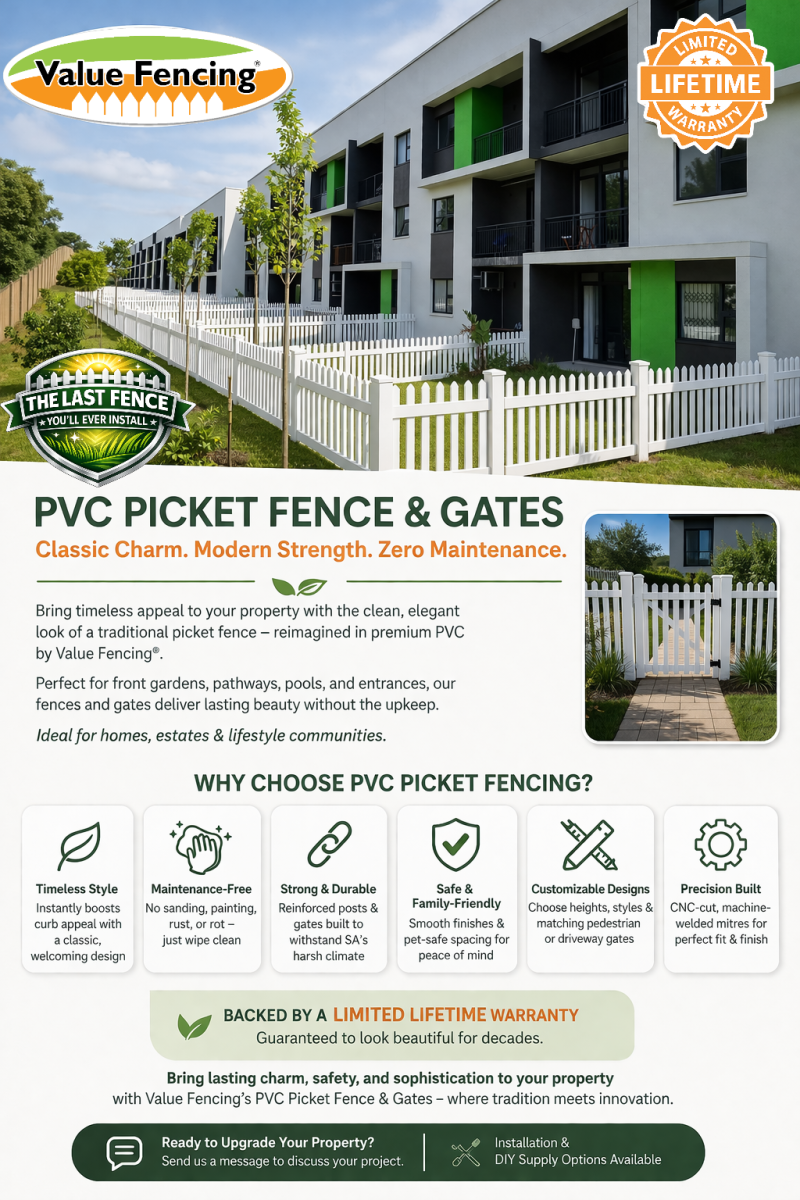 pvc picket fence south africa decorative boundary fencing garden fence solutions residential fencing design classic picket fencing modern picket fence alternatives low maintenance fencing