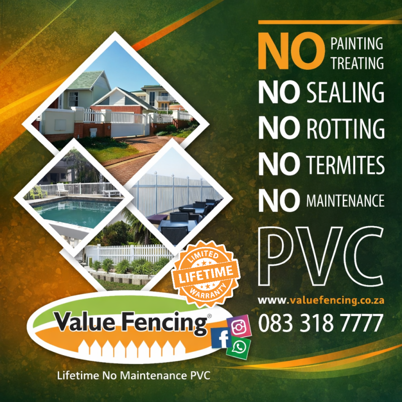pvc fencing comparison south africa wood vs pvc fence low maintenance fencing options durable fencing solutions outdoor boundary fencing residential fencing comparison long term fencing value