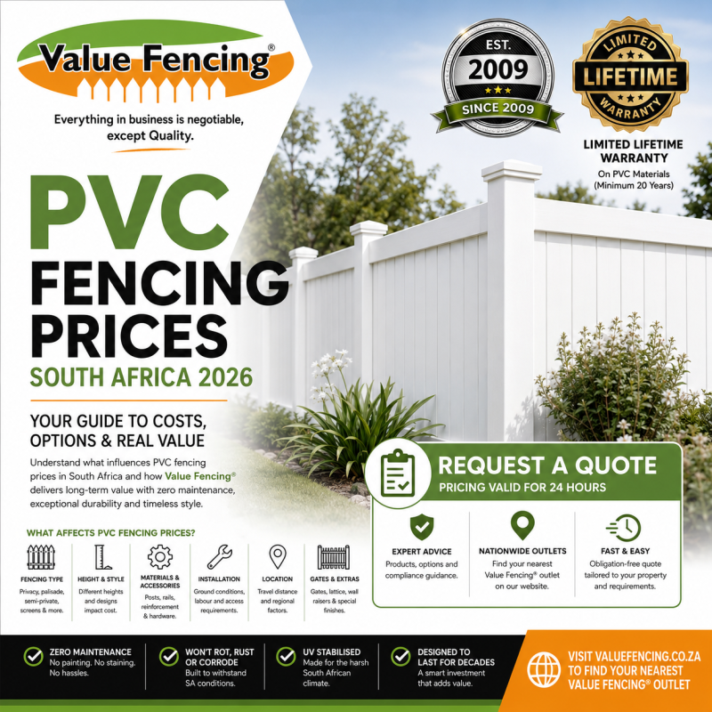 pvc fencing prices south africa how much does pvc fencing cost in south africa pvc fence cost per metre south africa pvc privacy fencing prices pvc palisade fence prices pvc fencing installation costs