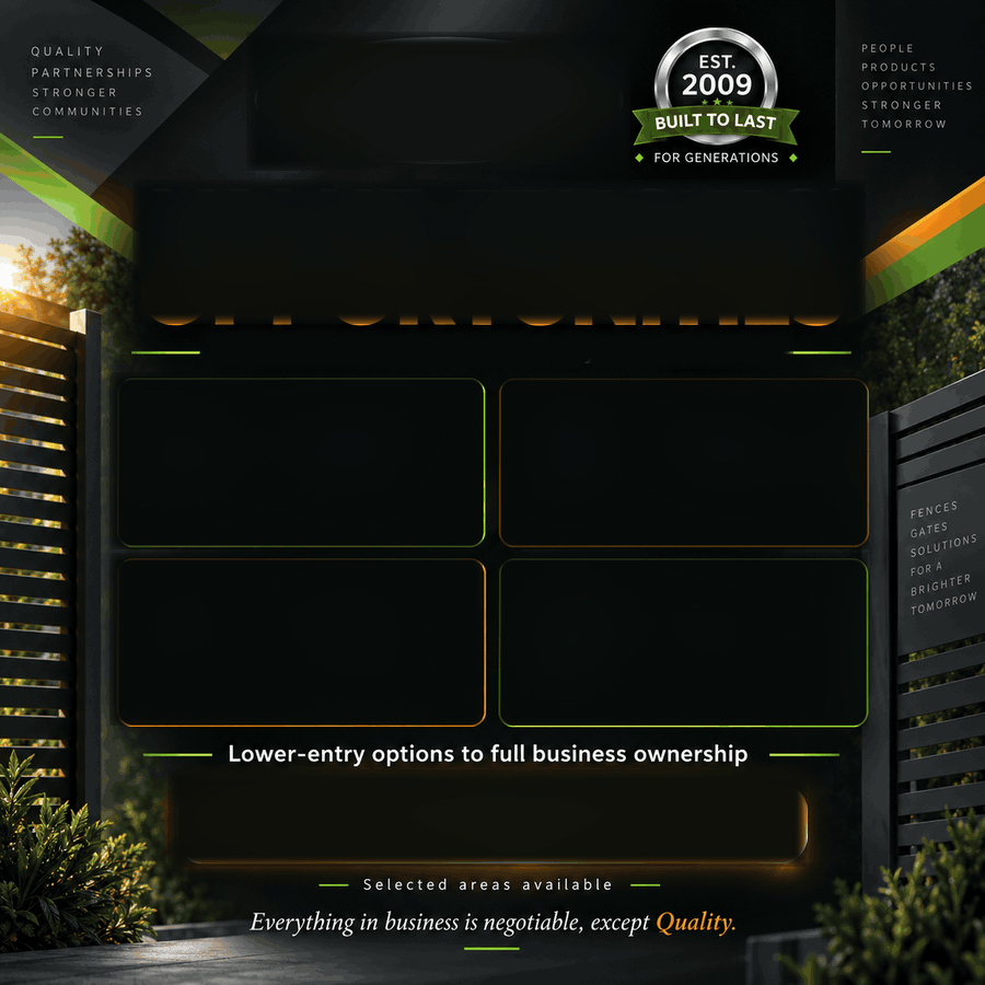 start a pvc fencing business become a fencing reseller pvc installation business approved pvc fabrication fencing contractor expansion exclusive fencing territory fencing business investment outdoor l