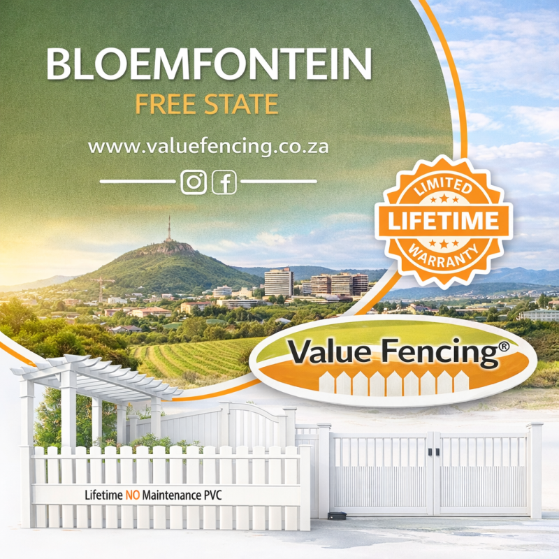 bloemfontein pvc fencing free state fencing franchise vinyl fencing bloemfontein maintenance free fences free state value fencing bloemfontein