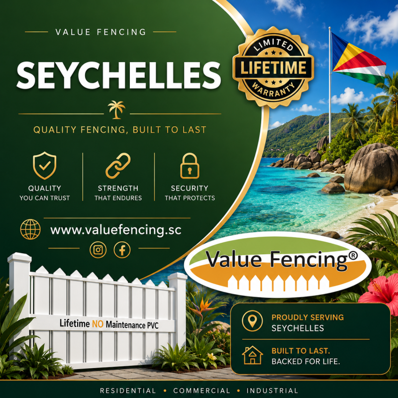 seychelles pvc fencing vinyl fencing seychelles fencing franchise seychelles tropical pvc fences value fencing seychelles