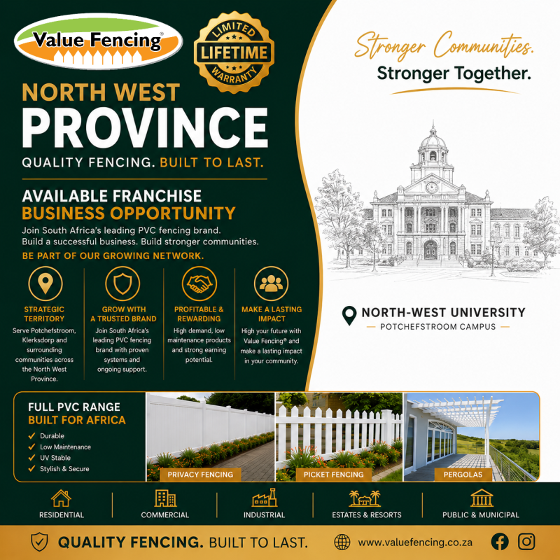 north west province value fencing pvc local franchise