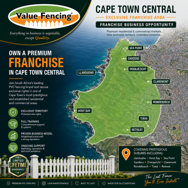 fresnye cape town franchise for sale pvc fencing franchise value fencing cape town central franchise business opportunity cape town business for sale western cape franchise home improvement franchise south africa sea point fencing constantia fencing claremont fencing