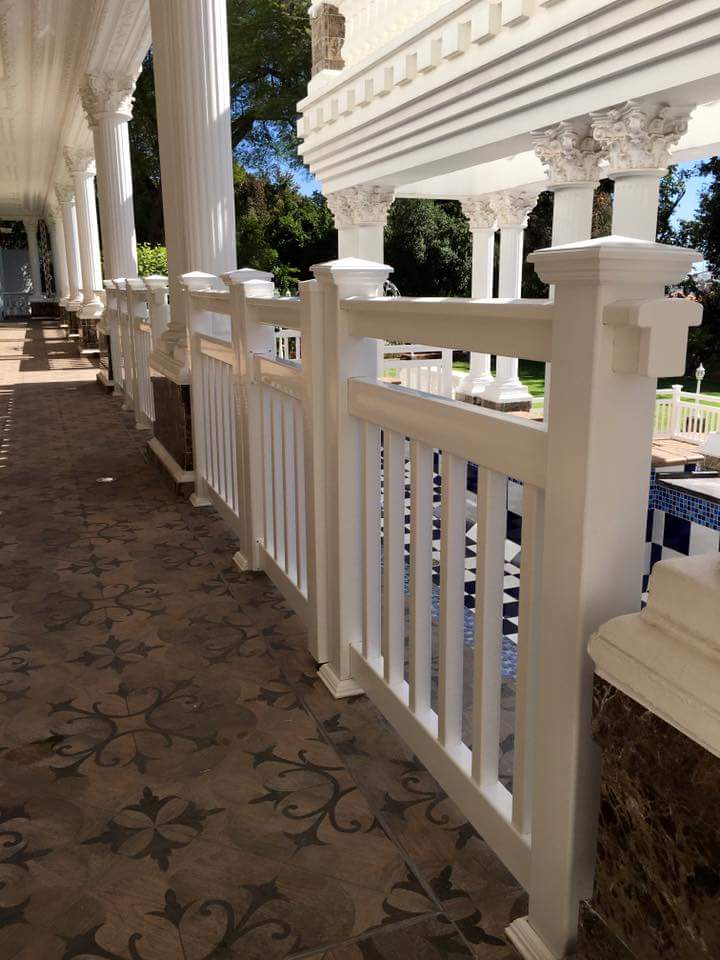 value fencing pvc balustrade estate style with new england post caps 1
