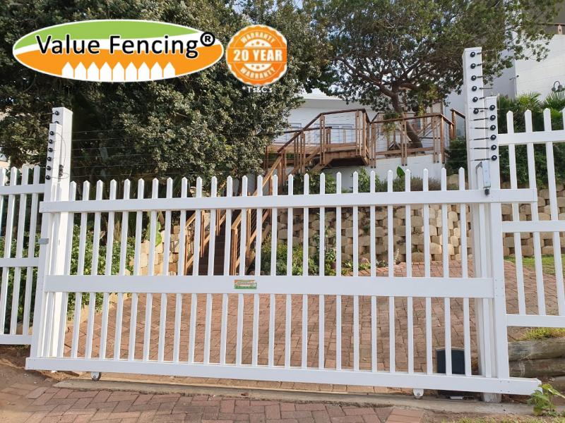 value fencing pvc palisade driveway entrance sliding gate durban sheffield beach dolphin coast