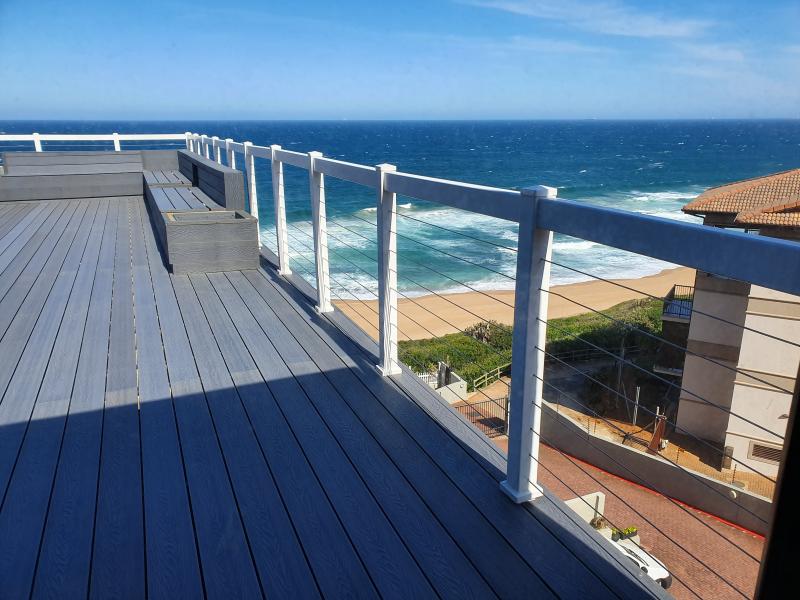 minimal nautical pvc balustrade stainless steel cable posts braided style
