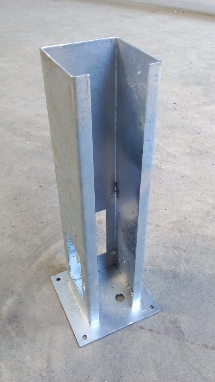 pvc fence post base mounting galvanized for deck