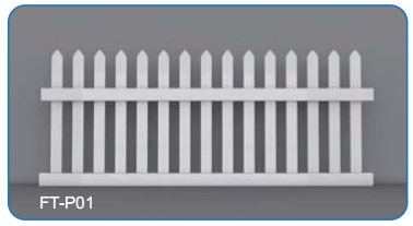 pvc fence panel picket standard sharp cap 2 rail 1m, 1,2m high
