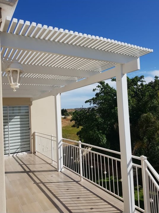 modern design pvc pergola with slatted top cover cape town