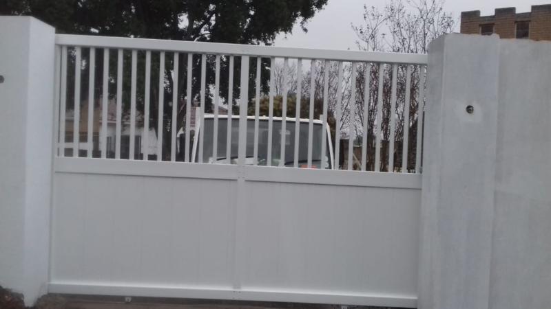 pvc semiprivate driveway sliding entrance gate