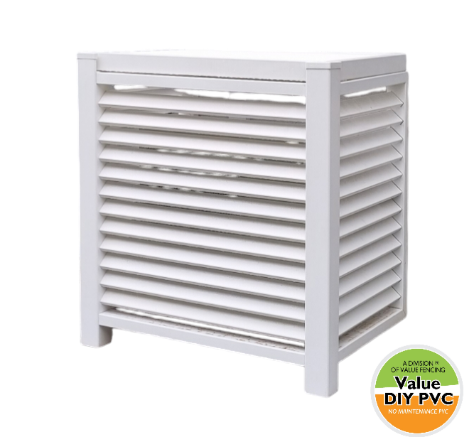 weatherproof and uv resistant horizontally slatted pvc condenser cover approved for val de vie estate use