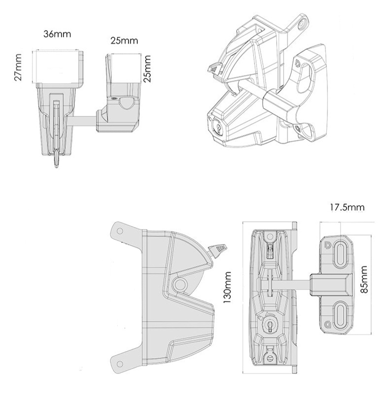 lock latch dimensions