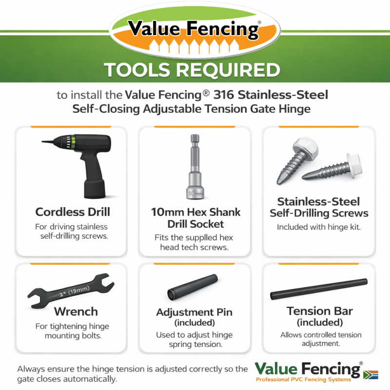 gate hinge spring loaded self closing lrg black