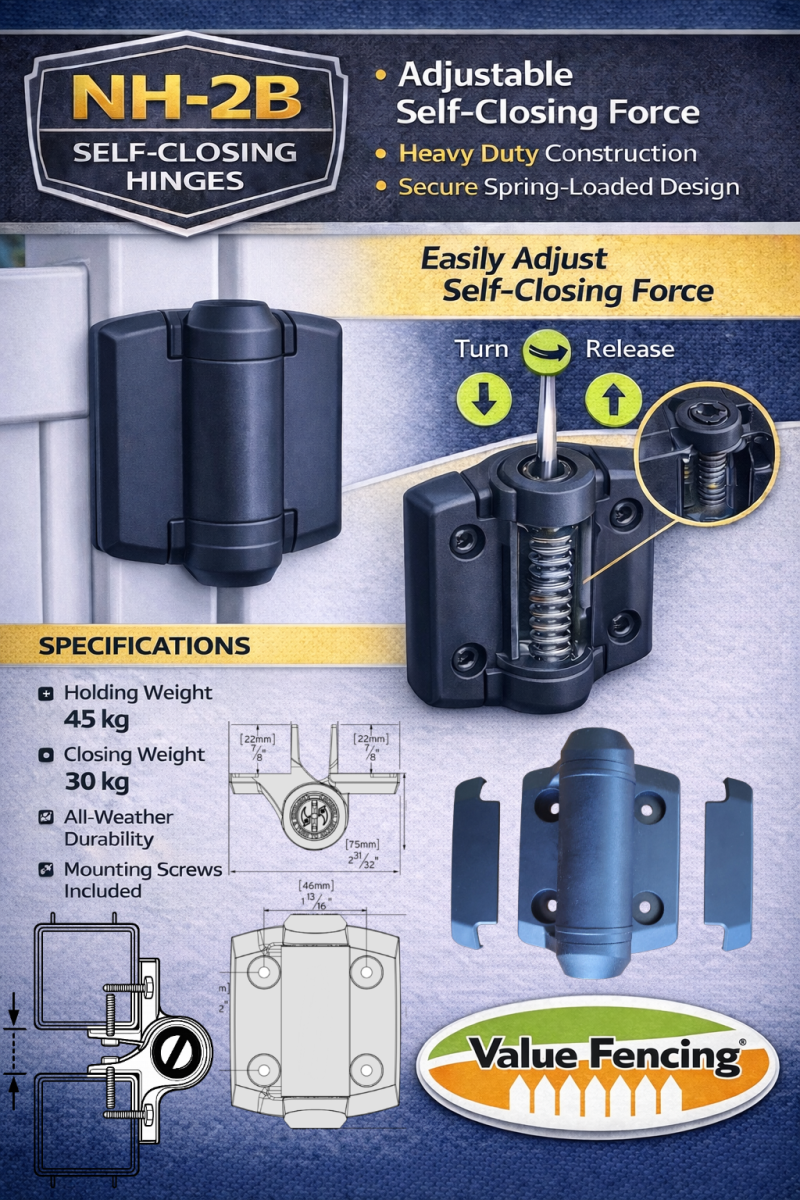 nh 2b self closing gate hinge black adjustable spring pvc pool gate hinge heavy duty nylon value fencing