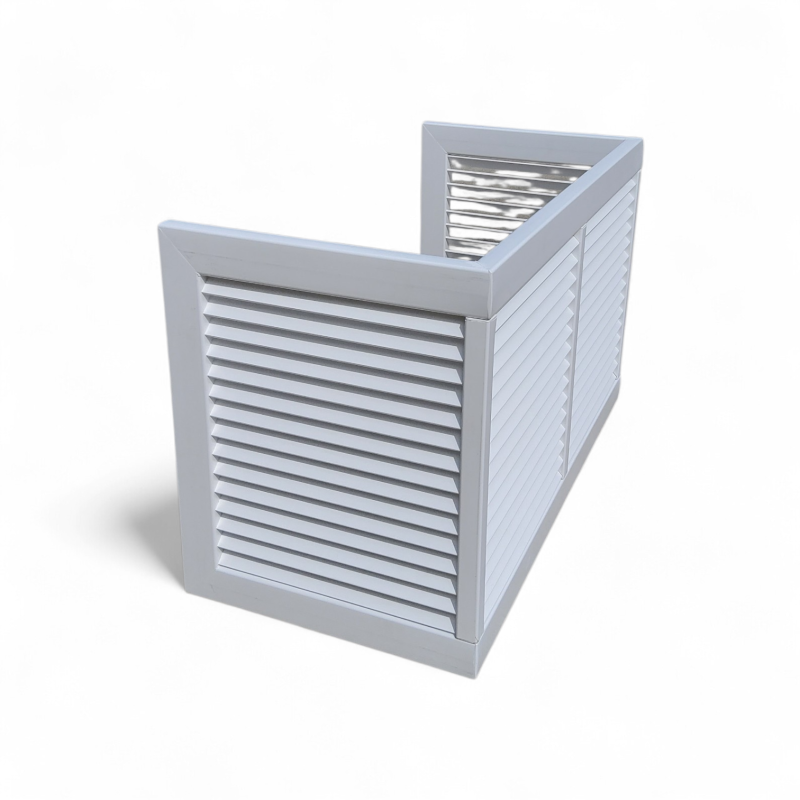 sleek u shaped pvc air conditioner screen cover with louvered design for optimal ventilation
