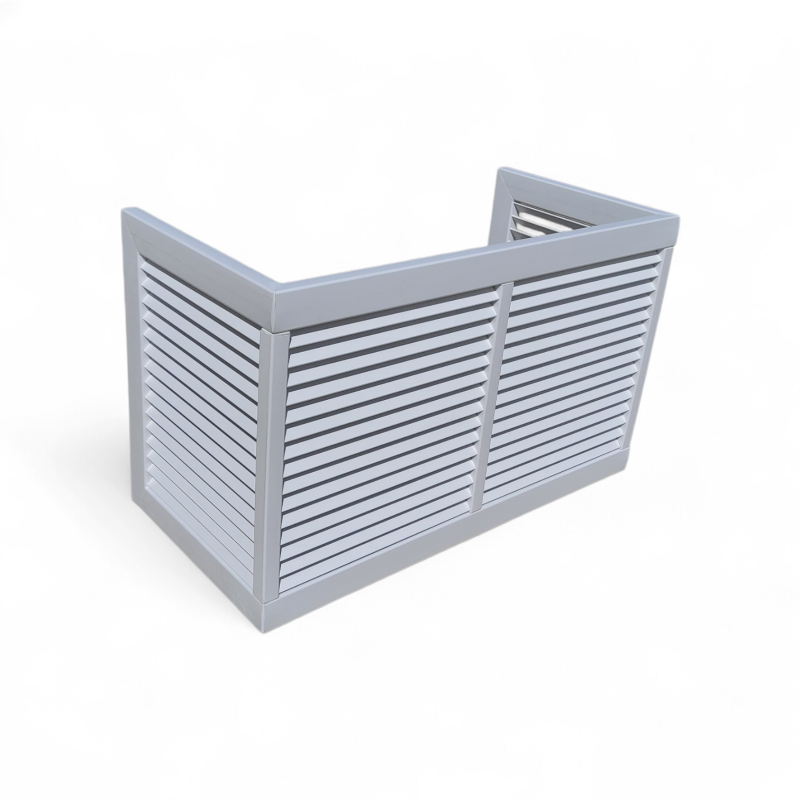 air conditioner enclosure pvc screening ac ventilation cover louvered condenser cover estate compliant screening uv resistant ac cover durable ac enclosure outdoor cooling unit cover modern ac screen white pvc ac cover