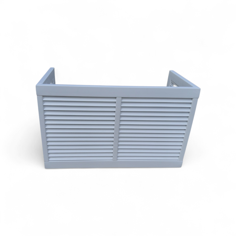 weatherproof and uv resistant horizontally slatted pvc condenser cover approved for val de vie estate use
