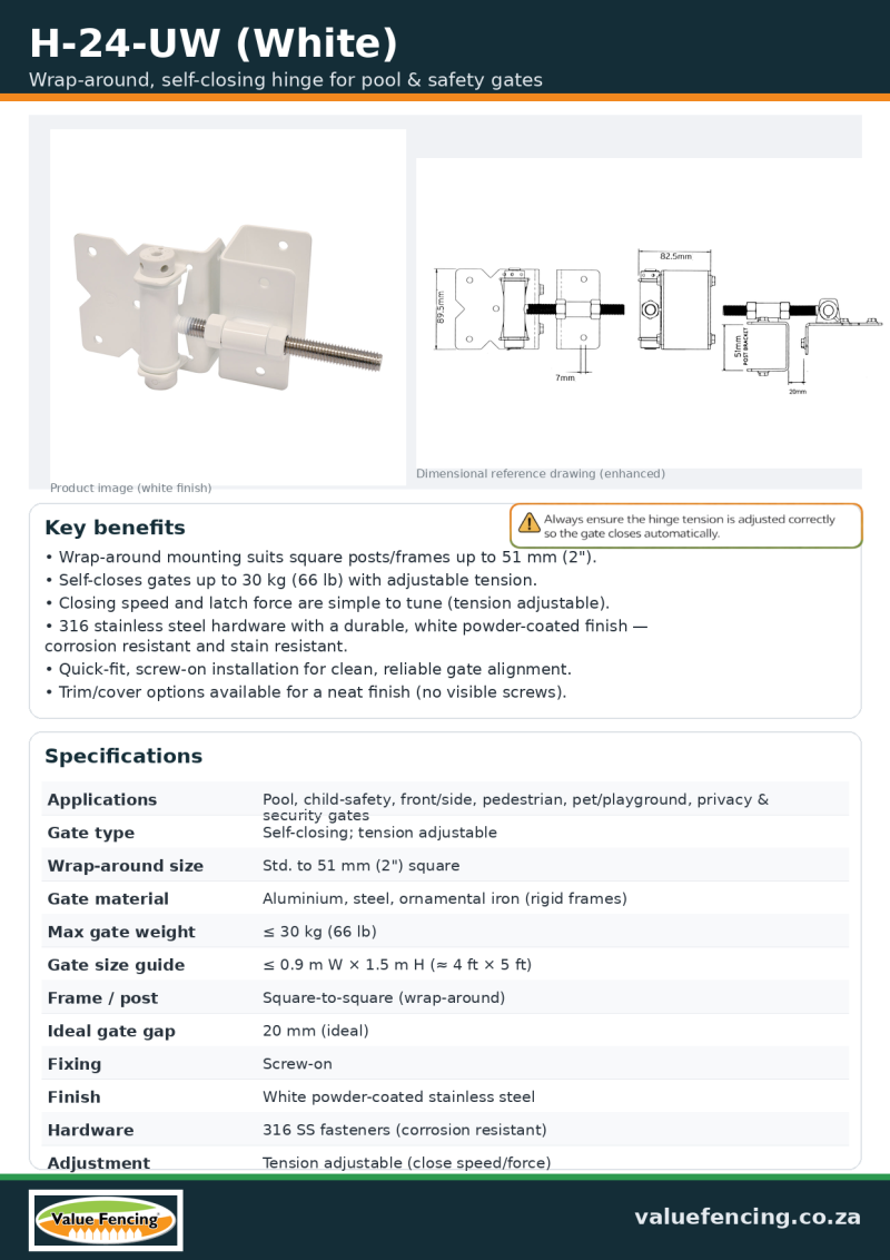 sh5 w specifications pvc gate hinge set