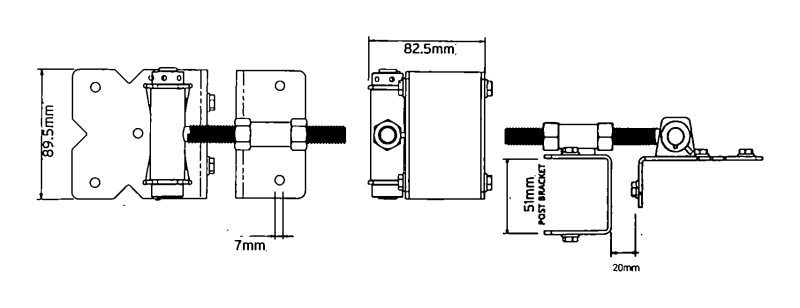 wrap around rail gate hinge 50mm sh5w